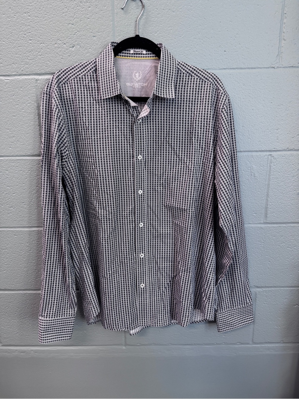 Bugatchi Uomo Shaped Fit Geometric 3D Cube Print Button Down Shirt‎ [M]